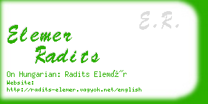 elemer radits business card